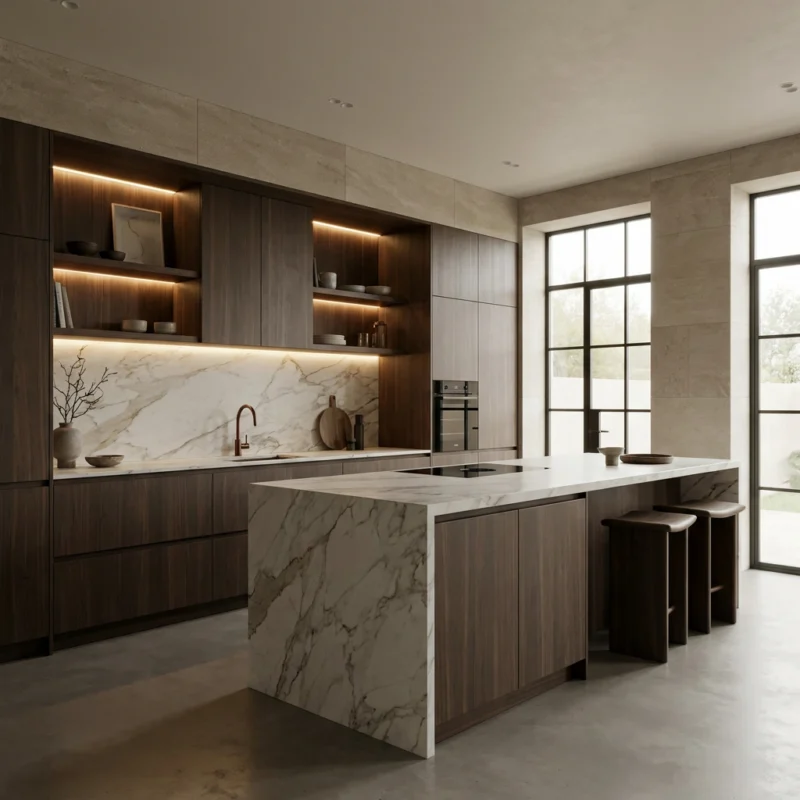 A bespoke designer kitchen interior